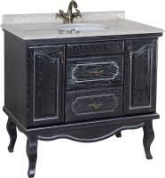 Тумба под раковину Bellezza Рим 100 черная патина серебро