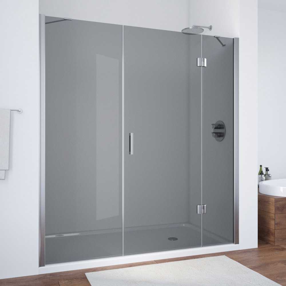 Душевая дверь в нишу Vegas Glass  AFP-F TUR NOVO h1890 190 08 07 R, профиль глянцевый хром, стекло графит
