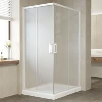 Душевой уголок Vegas Glass ZA-F 100*80 01 10 профиль белый, стекло сатин