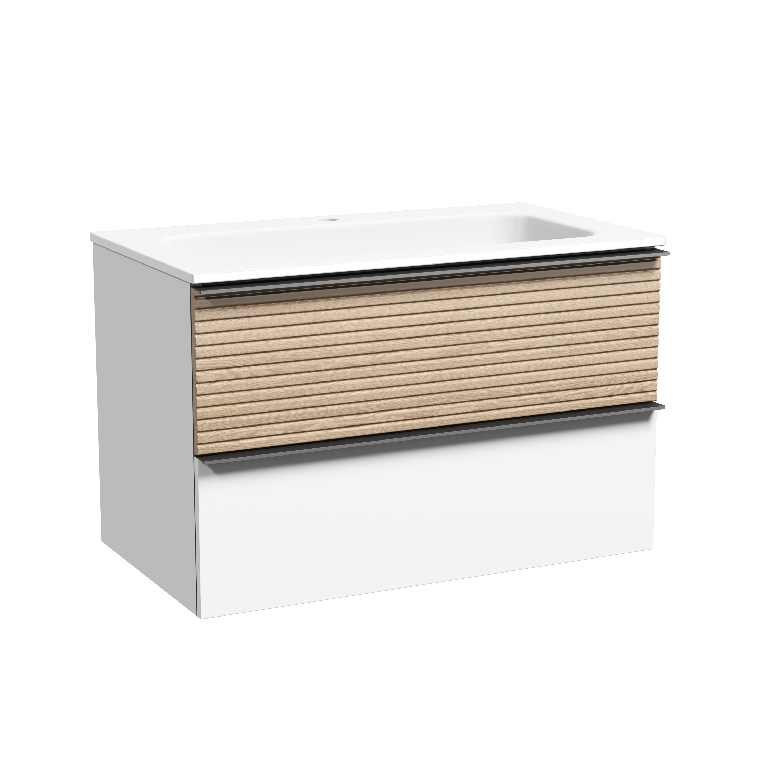 Тумба с раковиной Sancos Delta 80 дуб светлый/белый, DL80W