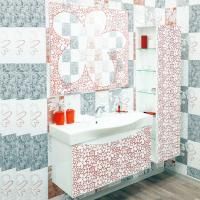 Мебель для ванной Sanflor Санфлор 100 белая, патина красная