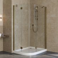 Душевой уголок Vegas Glass AFS-F Lux 110*100 05 01 R профиль бронза, стекло прозрачное