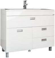 Тумба с раковиной Домино Cube 100 белая