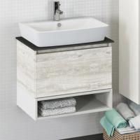 Тумба с раковиной Comforty Прага 60 00-00003465 дуб белый, столешница антрацит