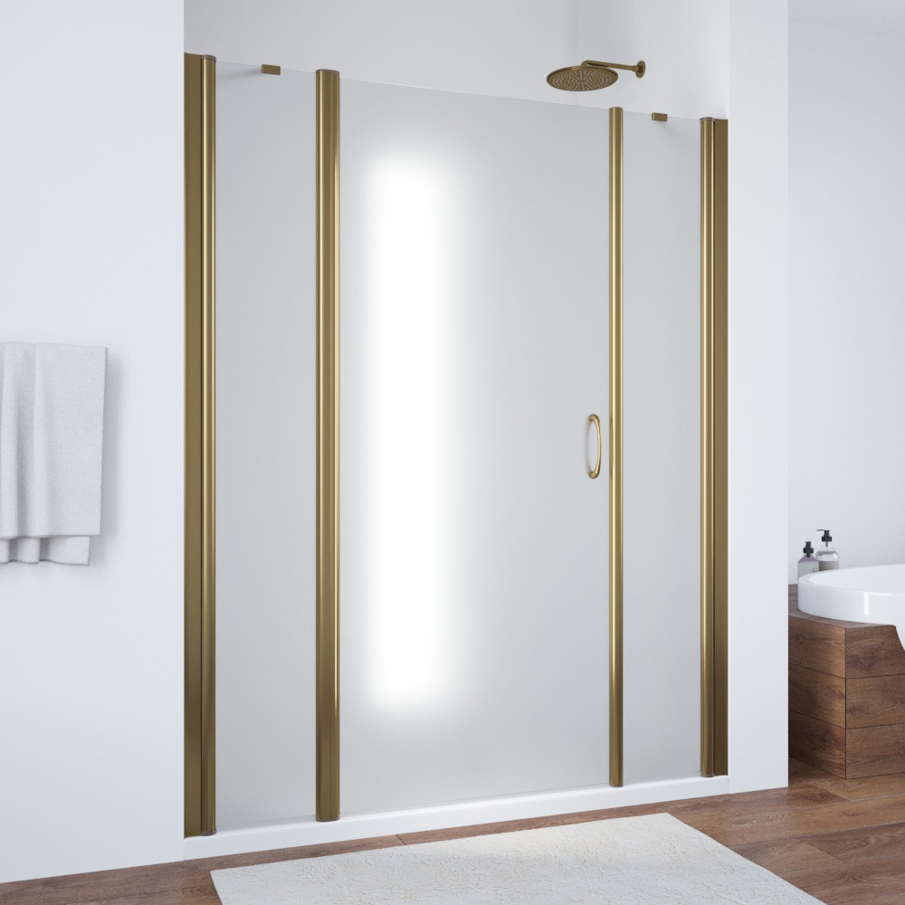Душевая дверь в нишу Vegas Glass EP-2F 190 05 10 L, профиль бронза, стекло сатин