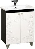 Тумба под раковину Misty Вирджиния Бабочка 60 венге, белая фактурная