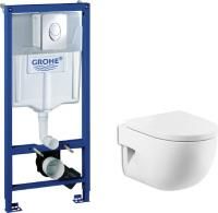 Инсталляция Grohe Rapid SL 38721001 с кнопкой + унитаз подвесной Roca Meridian 346248000 с сиденьем Roca Meridian 8012AC004