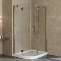 Душевой уголок Vegas Glass AFS-F Lux 110*80 05 01 R профиль бронза, стекло прозрачное