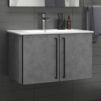 Тумба с раковиной Brevita Rock 75 бетон светло-серый