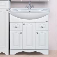 Тумба под раковину Misty Валерия 75 белая фактурная