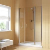 Душевая дверь в нишу Vegas Glass EP-2F LUX 145 08 crystalvision R профиль глянцевый хром, стекло crystalvision