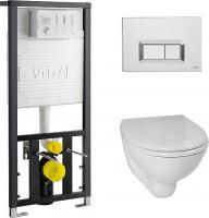 Инсталляция с унитазом VitrA Arkitekt 9005B003-7211 кнопка хром