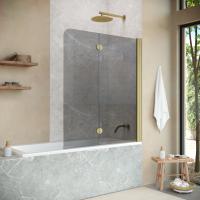 Шторка на ванну Vegas Glass  E2V NOVO 120 03 07 R, профиль золото матовое, стекло графит