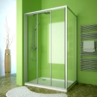 Душевой уголок GuteWetter Practic Rectan GK-403 левая 110x85 см стекло бесцветное, профиль матовый хром