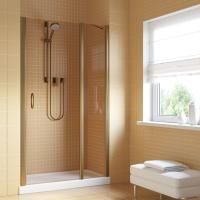 Душевая дверь в нишу Vegas Glass EP-F-1 LUX 120 05 05 R профиль бронза, стекло бронза