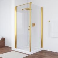 Душевой уголок Vegas Glass EP-Fis 90 09 01 L профиль золото, стекло прозрачное