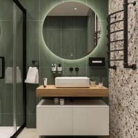 Мебель для ванной Stworki Ольборг 100 столешница дуб французский, без отверстий, 2 тумбы 50, с раковиной Stworki Soul 1 белой