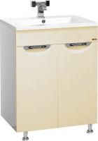Тумба под раковину Misty Кристи 60 прямая бежевая эмаль