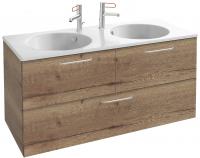 Тумба с раковиной Jacob Delafon Odeon Rive Gauche 120 дуб табак, 3 ящика, ручки хром