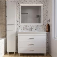 Мебель для ванной Stworki Хальмстад 100 белая, под дерево