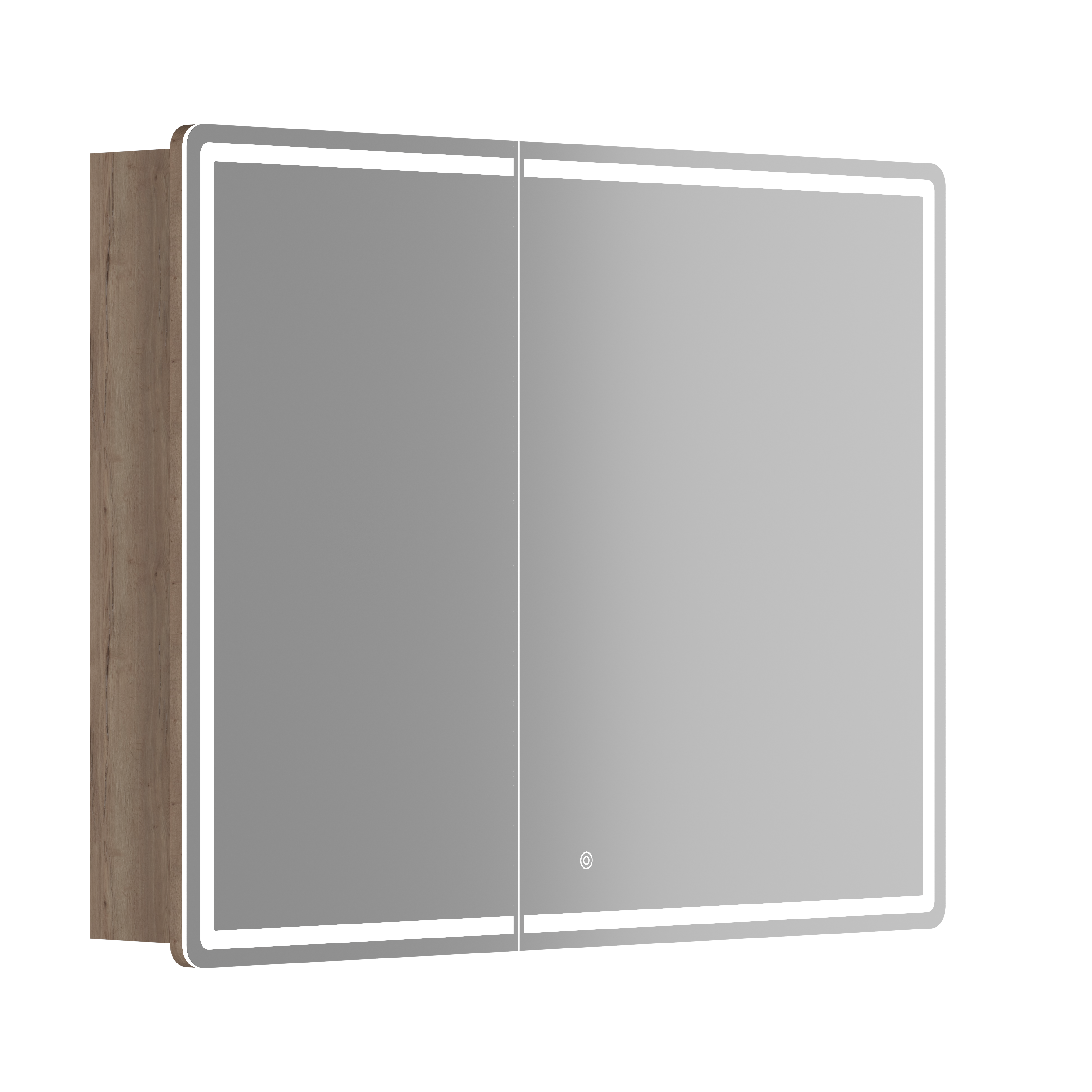 Зеркало-шкаф Sancos Mirror 100 дуб галифакс натуральный, с LED подсветкой