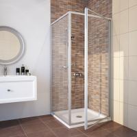 Душевой уголок GuteWetter Practic Square GK-401 правая 70x70 см стекло бесцветное, профиль матовый хром