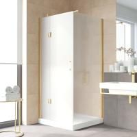 Душевой уголок Vegas Glass AFP-Fis LUX 120*110 09 10 L профиль золото глянцевое, стекло сатин