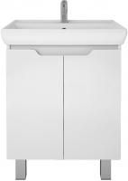 Тумба с раковиной Dreja Q Plus (D) 70 c опорами, белый глянец
