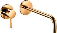 Смеситель для раковины Paffoni Light LIG101HG70 с внутренней частью, золото медовое