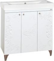 Тумба с раковиной Misty Вирджиния Бабочка 75 белая фактурная