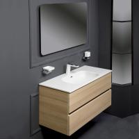 Мебель для ванной Armadi Art Vallessi 100 дуб светлый, с белой раковиной