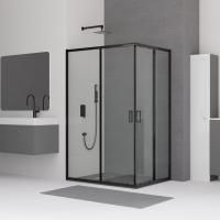 Душевой уголок RGW Classic CL-44B (785-800)х1000х1850 профиль черный, стекло прозрачное