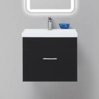Тумба с раковиной Aquanet Верона 50 подвесная, черная