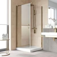 Душевой уголок Vegas Glass EP-Fis LUX 80*100 05 01 L профиль бронза, стекло прозрачное