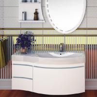 Тумба с раковиной Aquanet Опера 1-115 белая с ящиком R