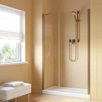 Душевая дверь в нишу Vegas Glass EP-F-2 LUX 125 05 crystalvision R профиль бронза, стекло crystalvision