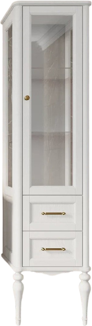 Пенал ValenHouse Эстетика 40 R белый витрина, фурнитура бронза