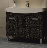 Тумба под раковину Misty Джулия 105 прямая, черная краколет, с сифоном