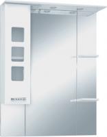 Зеркало-шкаф Misty Квадро 75 L белая эмаль, с подсветкой