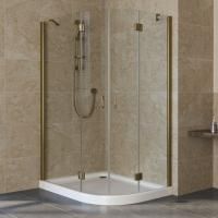 Душевой уголок Vegas Glass AFS-F Lux 120*110 05 01 L профиль бронза, стекло прозрачное