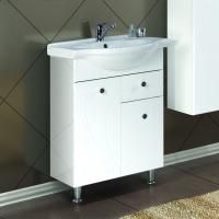 Тумба с раковиной Aquaton Лиана 60 М с бельевой корзиной, напольная