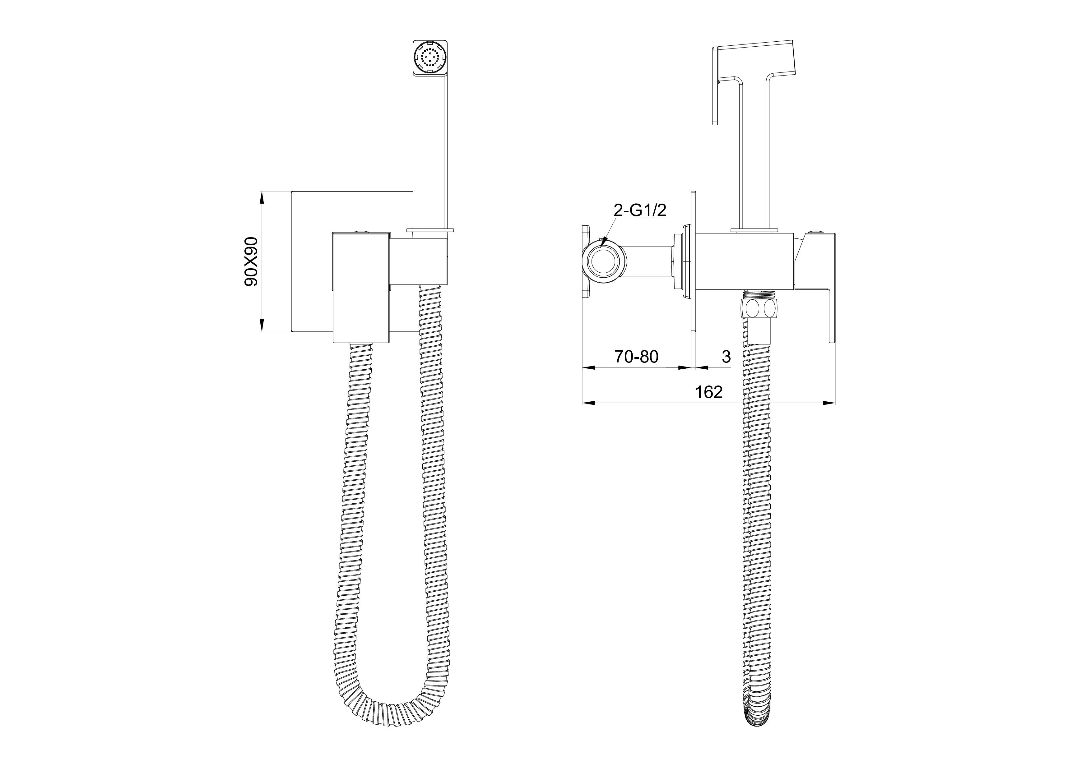 Гигиенический душ Wonzon & Woghand WW-88829903-BN со смесителем