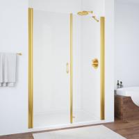 Душевая дверь в нишу Vegas Glass EP-F-2 150 09 crystalvision L профиль золото глянцевое, стекло crystalvision