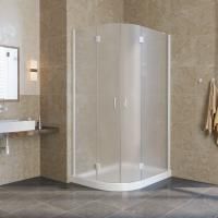 Душевой уголок Vegas Glass AFS-F LUX 120*90 01 10 R профиль белый, стекло сатин