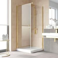 Душевой уголок Vegas Glass EP-Fis LUX 90*80 09 crystalvision L профиль золото глянцевое, стекло crystalvision