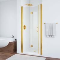 Душевая дверь в нишу Vegas Glass GPS 100 09 crystalvision L профиль золото глянцевое, стекло crystalvision