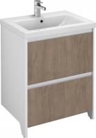 Тумба с раковиной Velvex Klaufs 60.2Y белая, шатанэ, напольная