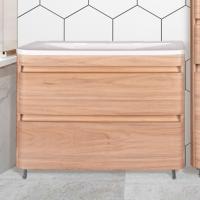 Тумба с раковиной Style Line Атлантика 100 Люкс Plus, напольная, ясень перламутр