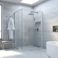 Душевой уголок Vegas Glass ZA-F Novo 90*80 01 01 профиль белый, стекло прозрачное