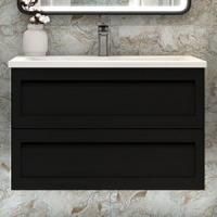 Тумба с раковиной Art&Max Platino 100 подвесная, черная матовая